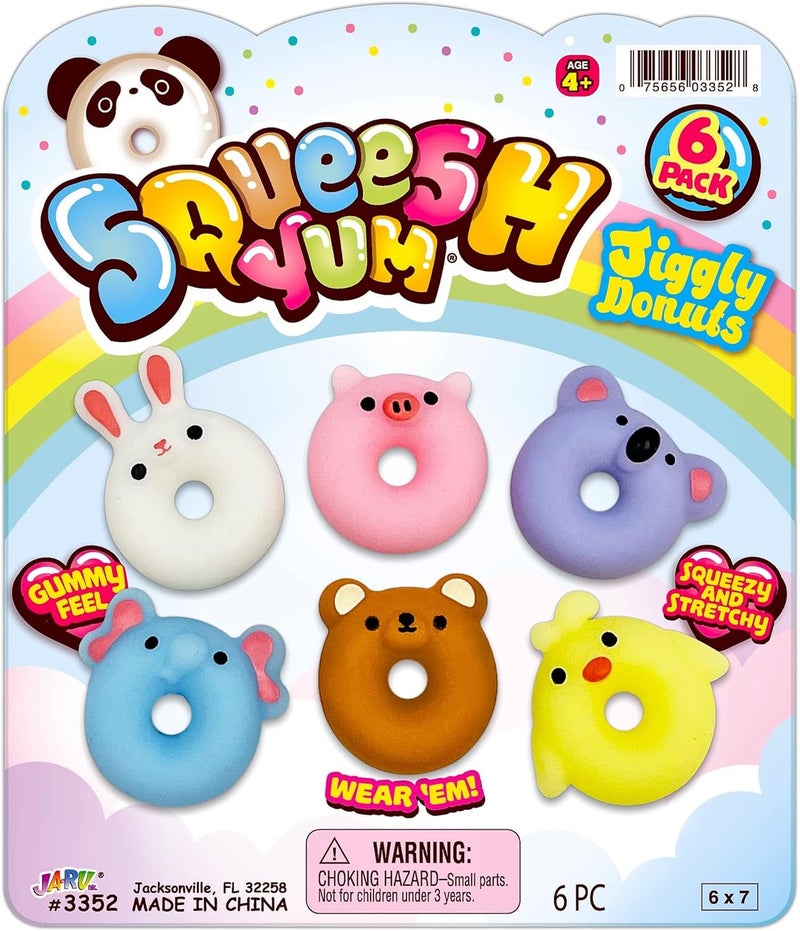 JaRu JA-RU Mini Mochi Squishy Animals (1 Pack) Cute Jiggly Donut Squishies for Kids & Adults, Boys & Girls. Stress Relief Fidget Gummy Toys. Bulk Party Favors Birthday Goodie Bags Class Prizes. 3352-1 - Image 1